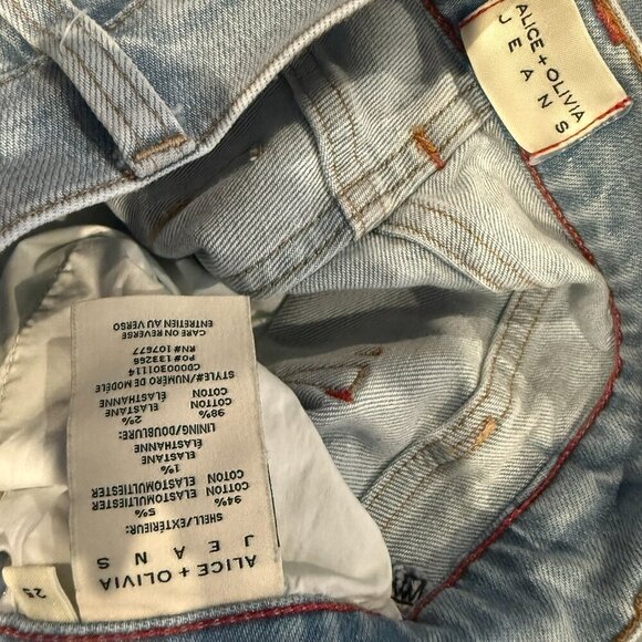 Alice+Olivia Bodie High Waist Fray Hem Bootcut Jeans New Size 25 - Picture 4 of 4